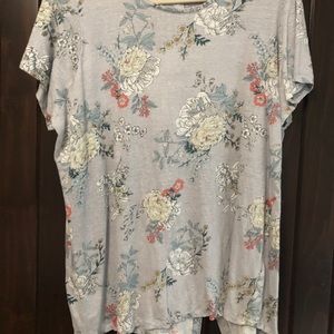 Gray Floral shirt, size 2xl